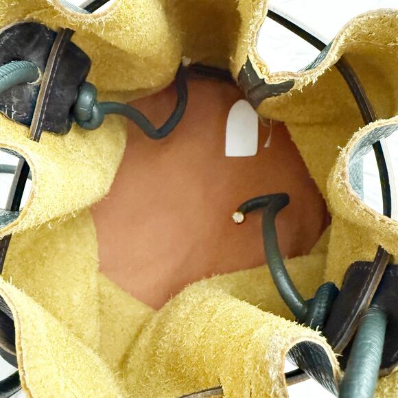 RABEANCO | Lexi Bucket Bag Drawstring Shoulder Crossbody Strap Pebbled Leather - Picture 9 of 10